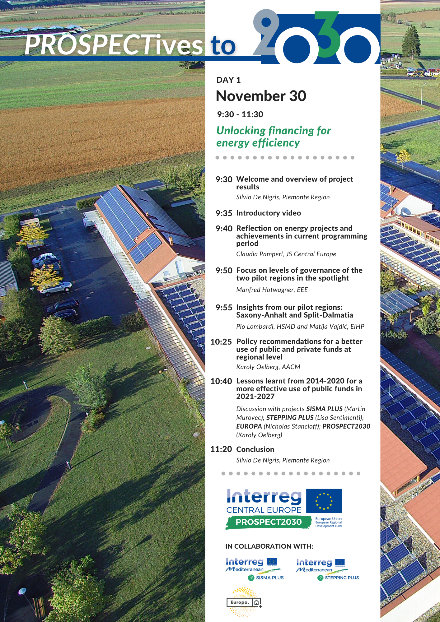 PROSPECT2030 final conference agenda Day1